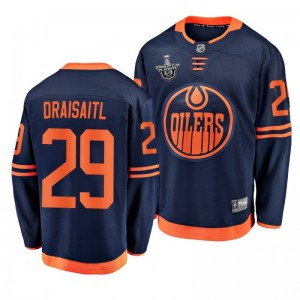 Oilers Leon Draisaitl 2020 Stanley Cup Playoffs Alternate Navy Jersey - Sale