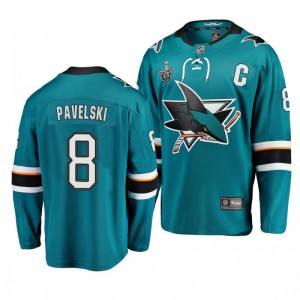 Sharks 2019 Stanley Cup Playoffs Joe Pavelski Breakaway Player Teal Jersey - Sale