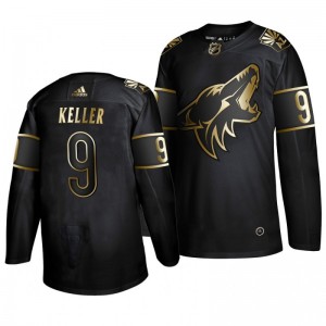 Coyotes Clayton Keller Black Golden Edition Authentic Adidas Jersey - Sale