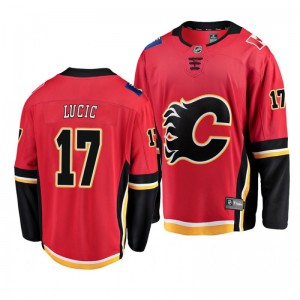 Milan Lucic Flames Red Breakaway Player Home Fanatics Branded Jersey - Sale
