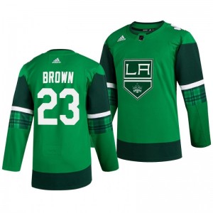 Kings Dustin Brown 2020 St. Patrick's Day Authentic Player Green Jersey - Sale