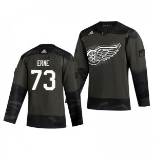 Adam Erne 2019 Veterans Day Red Wings Practice Authentic Jersey - Sale