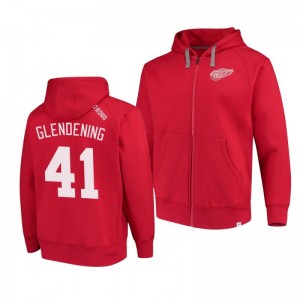 Detroit Red Wings Luke Glendening Red Indestructible Full-Zip Player Hoodie - Sale