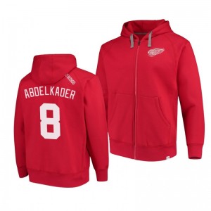 Detroit Red Wings Justin Abdelkader Red Indestructible Full-Zip Player Hoodie - Sale
