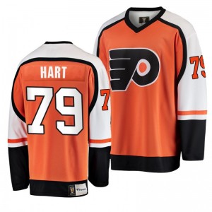 Men's Flyers Carter Hart #79 Orange 2019-20 Premier Breakaway Player Jersey - Sale