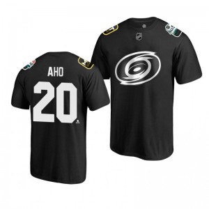 Hurricanes Sebastian Aho Black 2019 NHL All-Star T-shirt - Sale