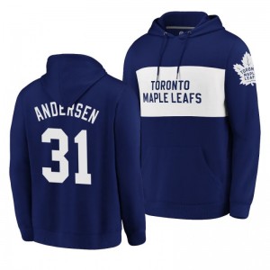Maple Leafs Frederik Andersen Classics Faux Cashmere Pullover Blue Hoodie