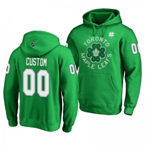 Custom Toronto Maple Leafs St. Patrick's Day Green Pullover Hoodie