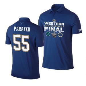 Colton Parayko Blues 2019 Stanley Cup Western Conference Finals Matchup Polo Shirt Blue - Sale