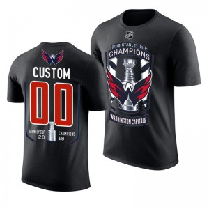 Men's Custom Capitals 2018 Black 2018 Stanley Cup Champions T-Shirt - Sale