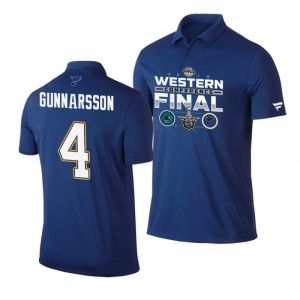 Carl Gunnarsson Blues 2019 Stanley Cup Western Conference Finals Matchup Polo Shirt Blue - Sale