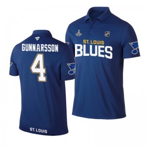 Blues 2019 Stanley Cup Champions Carl Gunnarsson Royal Team Wordmark Polo Shirt - Sale