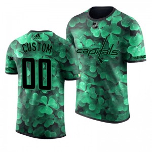 Capitals Custom St. Patrick's Day Green Lucky Shamrock Adidas T-shirt - Sale