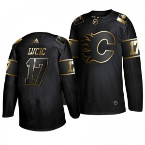 Milan Lucic Flames Black Authentic Golden Edition Adidas Jersey - Sale