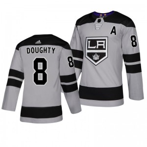 Drew Doughty Kings Player Adidas Authentic Alternate Gray Jersey - Sale