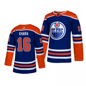 Jujhar Khaira Oilers Royal Authentic Player Alternate Jersey - Sale