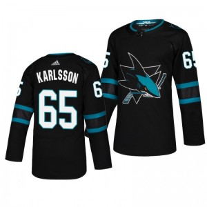 Erik Karlsson Sharks Stealth Authentic Pro Alternate Black Jersey - Sale