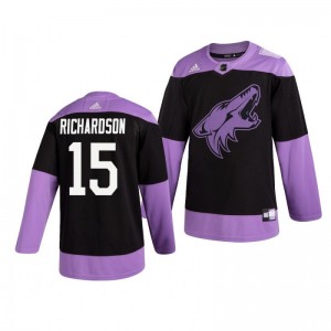 Brad Richardson Coyotes Black Hockey Fights Cancer Practice Jersey - Sale