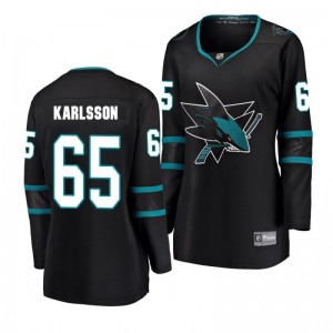 Erik Karlsson San Jose Sharks Black Breakaway Player Fanatics Branded Alternate Women's Jersey - Sale