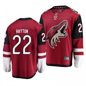 Coyotes Barrett Hayton #22 Red 2019 Rookie Tournament Home Jersey - Sale
