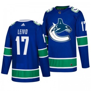 Josh Leivo Canucks Authentic adidas Home Blue Jersey - Sale