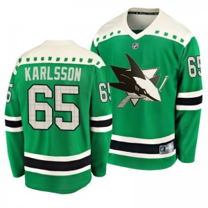 Sharks Erik Karlsson 2020 St. Patrick's Day Replica Player Green Jersey - Sale
