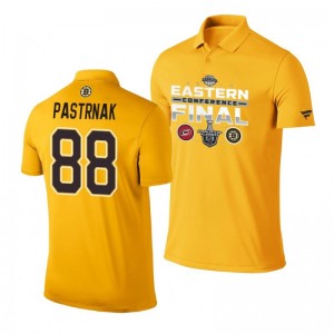 David Pastrnak Bruins 2019 Stanley Cup Eastern Conference Finals Matchup Gold Polo Shirt - Sale
