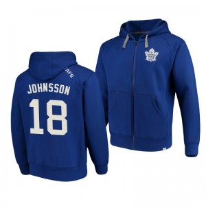 Toronto Maple Leafs Andreas Johnsson Indestructible Blue Full-Zip Hoodie
