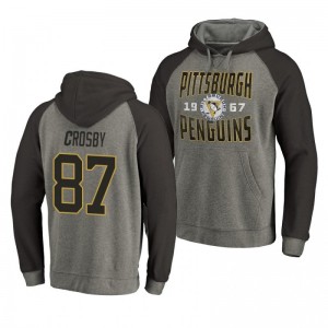 Sidney Crosby Penguins Timeless Collection Ash Antique Stack Hoodie - Sale