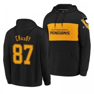 Penguins Sidney Crosby Classics Faux Cashmere Pullover Black Hoodie - Sale