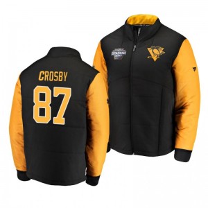Black Penguins Sidney Crosby Authentic Pro Puffer NHL Stadium Series Jacket - Sale