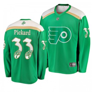 Flyers Calvin Pickard 2019 St. Patrick's Day Replica Fanatics Branded Jersey Green - Sale
