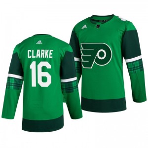 Flyers Bobby Clarke 2020 St. Patrick's Day Authentic Player Green Jersey - Sale