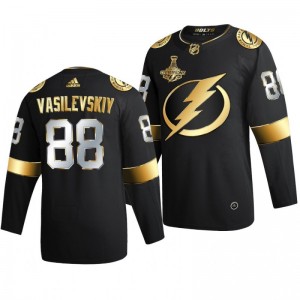 Andrei Vasilevskiy Lightning 2020 Stanley Cup Champions Jersey Black Authentic Golden Limited - Sale
