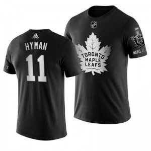 2019 Stanley Cup Playoffs Toronto Maple Leafs Zach Hyman Black Blocker Men's T-shirt - Sale