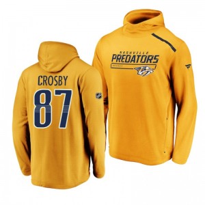 Pittsburgh Penguins Sidney Crosby Rinkside Transitional authentic pro Gold Hoodie - Sale