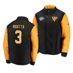 Black Penguins Olli Maatta Authentic Pro Puffer NHL Stadium Series Jacket - Sale