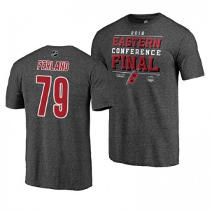 Hurricanes 2019 Stanley Cup Playoffs Micheal Ferland Eastern Conference Finals Gray T-Shirt - Sale