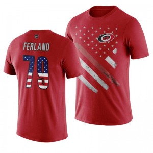 Micheal Ferland Hurricanes Red Independence Day T-Shirt - Sale