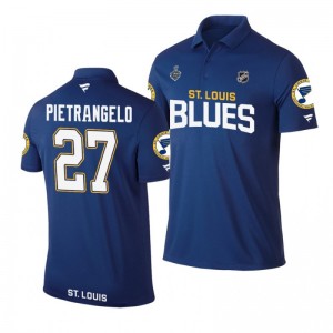 Blues 2019 Stanley Cup Final Name & Number Blue Alex Pietrangelo Polo Shirt - Sale