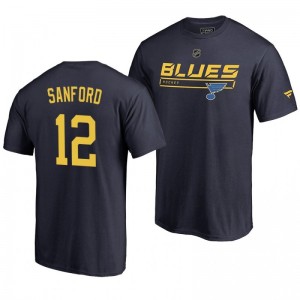 St. Louis Blues Zach Sanford Blue Rinkside Collection Prime Authentic Pro T-shirt - Sale