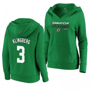 John Klingberg Dallas Stars 2019 Stanley Cup Playoffs Bound Body Checking Pullover Women's Kelly Green Hoodie - Sale