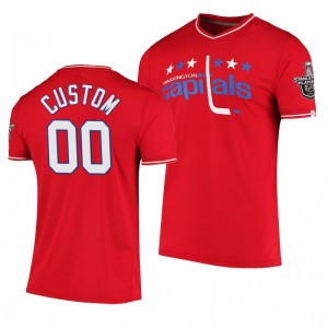 2020 NHL Playoffs True Classics Capitals Custom Red T-Shirt - Sale
