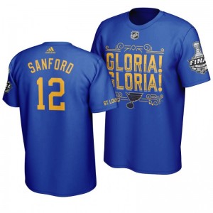 Zach Sanford Blues Navy Stanley Cup Final Gloria T-Shirt - Sale