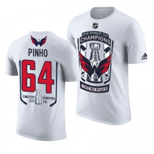 2018 Stanley Cup Champions Brian Pinho Capitals White Men's T-Shirt - Sale