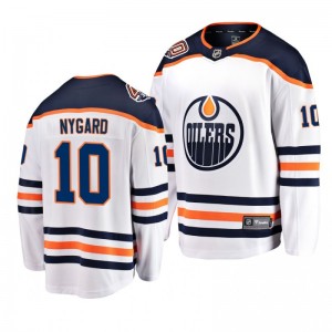 Joakim Nygard Oilers White Breakaway Player Away Fanatics Branded Jersey - Sale