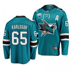 Sharks Erik Karlsson 2021 Reverse Retro Teal 30th Anniversary Home Jersey - Sale