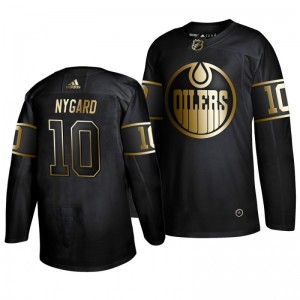 Joakim Nygard Oilers Black Authentic Golden Edition Adidas Jersey - Sale