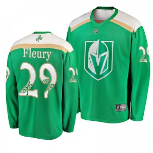 Golden Knights Marc-Andre Fleury 2019 St. Patrick's Day Replica Fanatics Branded Jersey Green - Sale