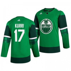 Oilers Jari Kurri 2020 St. Patrick's Day Authentic Player Green Jersey - Sale